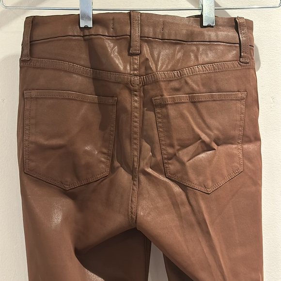 Faux brown leather flared pants (Joe’s Jeans) high rise, curvy bootcut - Picture 3 of 4